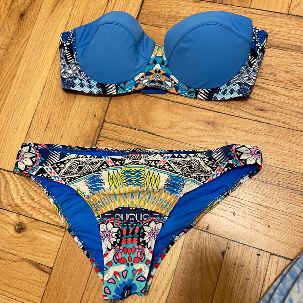 Red Carter push up bando bikini